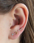 Twilight London Labret Piercing White Gold 14K Solid Gold Bee Labret Piercing