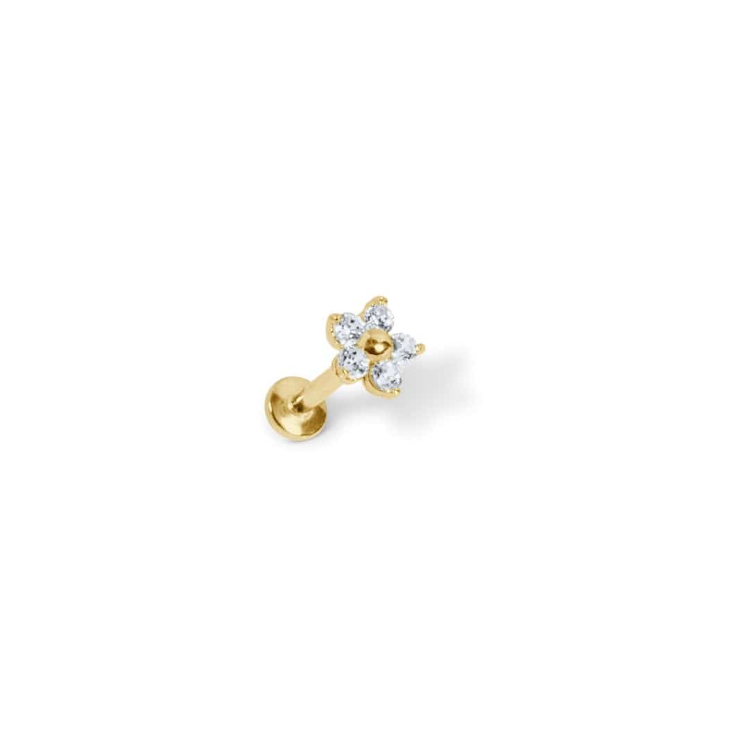 Twilight London Labret Piercing Gold 14K Solid Gold Daisy Labret Piercing