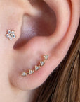 Twilight London Labret Piercing White Gold 14K Solid Gold Daisy Labret Piercing