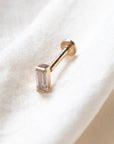 Twilight London Labret Piercing Gold 14K Solid Gold Emerald Cut Labret Piercing