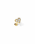 Twilight London Labret Piercing Gold 14K Solid Gold Full Heart Labret Piercing
