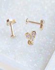 Twilight London Labret Piercing 14K Solid Gold Full Heart Labret Piercing