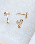 Twilight London Labret Piercing 14K Solid Gold Full Heart Labret Piercing