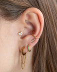 Twilight London Labret Piercing White Gold 14K Solid Gold Full Heart Labret Piercing