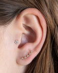 Twilight London Barbell Earring 14K Solid Gold Hero Barbell