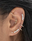 Twilight London Barbell Earring 14K Solid Gold Hoops Barbell
