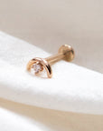 Twilight London Labret Piercing 14K Solid Gold Horizon Labret Piercing