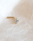 Twilight London Nose Piercing Gold 14K Solid Gold L Bar Nose Stud
