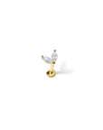 Twilight London Labret Piercing Gold 14K Solid Gold Leaf Labret Piercing