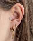 Twilight London Labret Piercing White Gold 14K Solid Gold Leaf Labret Piercing