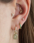 Twilight London Labret Piercing 14K Solid Gold Mini Moon Labret Piercing