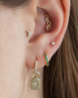 Twilight London Labret Piercing 14K Solid Gold Mini Moon Labret Piercing