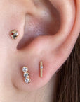 Twilight London Labret Piercing White Gold 14K Solid Gold Skull Labret Piercing