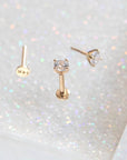 Twilight London Labret Piercing 14K Solid Gold Solitaire Labret Piercing