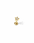 Twilight London Labret Piercing Gold 14K Solid Gold Star Labret Piercing