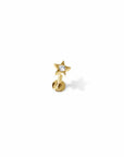 Twilight London Labret Piercing Gold 14K Solid Gold Star Labret Piercing