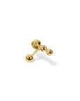 Twilight London Barbell Earring Gold 14K Solid Gold Trinity Barbell