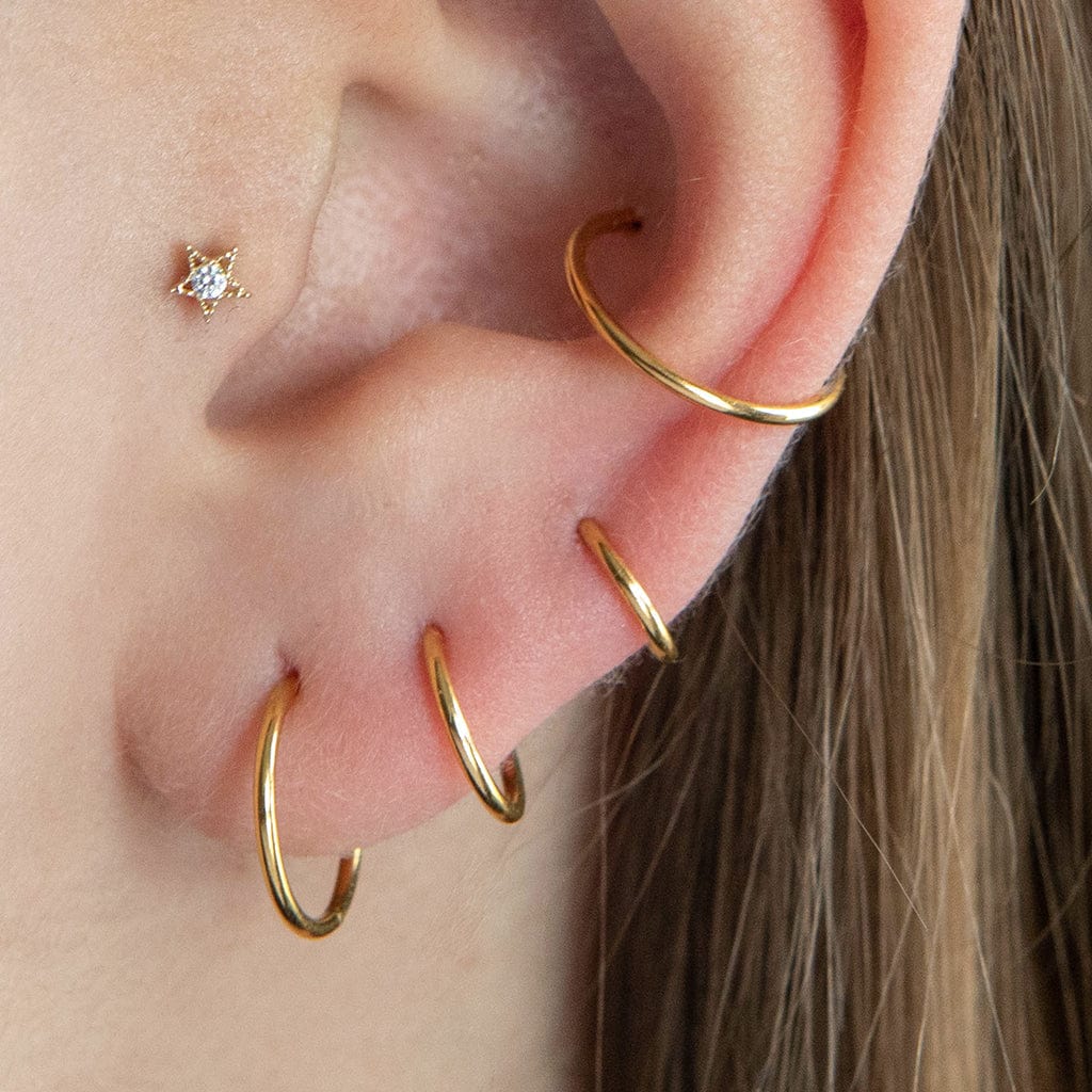Gold Gauges With Hoop Earrings 18 Gauge Clicker Hoop – Twilight London