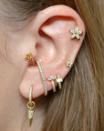 Twilight London Mini Hoop Baguette Mini Huggie Hoop Earrings