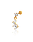 Twilight London Drop Earring Gold Black Bird Drop Earring