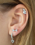 Twilight London Barbell Stud Silver Bow Piercing