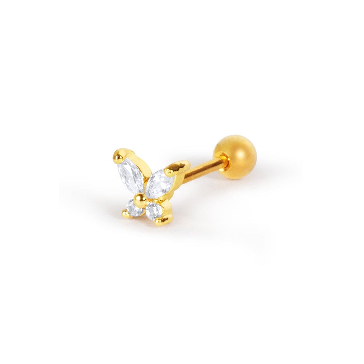 Twilight London Barbell Stud Gold Butterfly Piercing