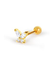 Twilight London Barbell Stud Gold Butterfly Piercing