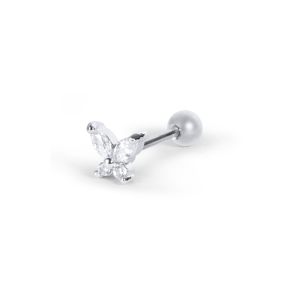 Twilight London Barbell Stud Silver Butterfly Piercing