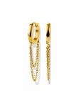 Twilight London Hoop Gold Chain Huggie Hoop Earrings