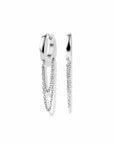 Twilight London Hoop Silver Chain Huggie Hoop Earrings