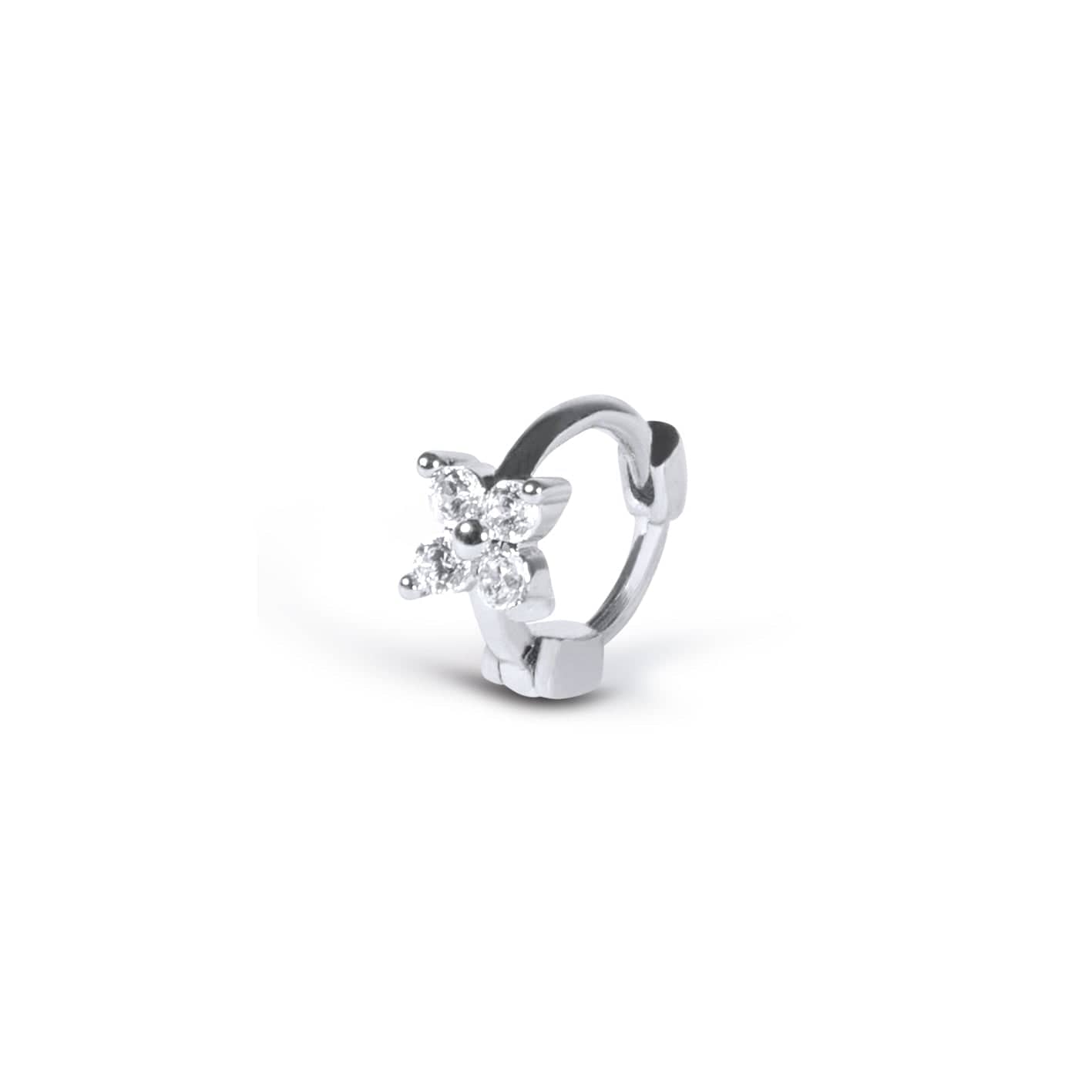 Twilight London Mini Hoop Silver Clover Mini Hoop