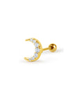 Twilight London Stud Earrings Gold Crescent Moon Piercing