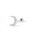 Twilight London Stud Earrings Silver Crescent Moon Piercing