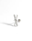 Twilight London Stud Earrings Silver Crystal Cross Piercing