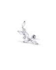 Twilight London Helix Piercing Silver / Left Curved Floral Crawler Piercing