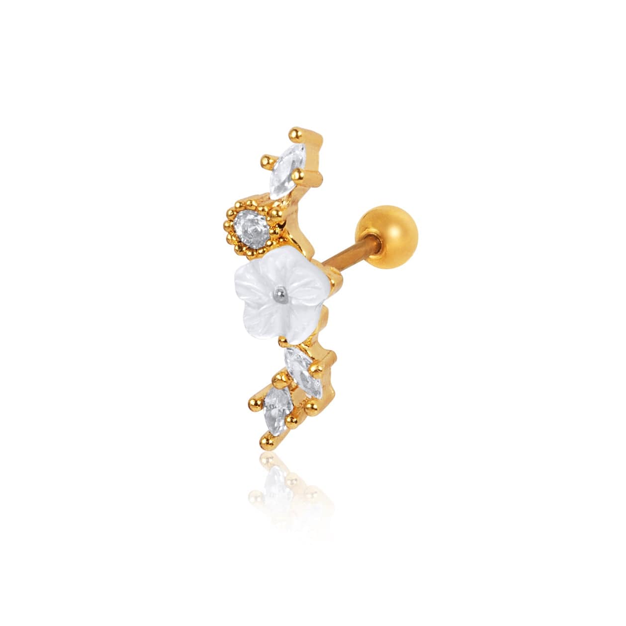 Twilight London Helix Piercing Gold Flower Disc Piercing