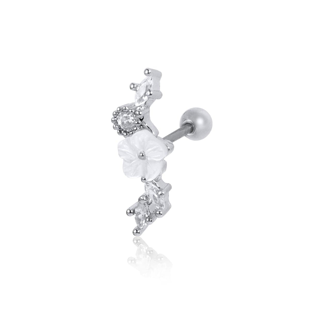 Twilight London Helix Piercing Silver Flower Disc Piercing