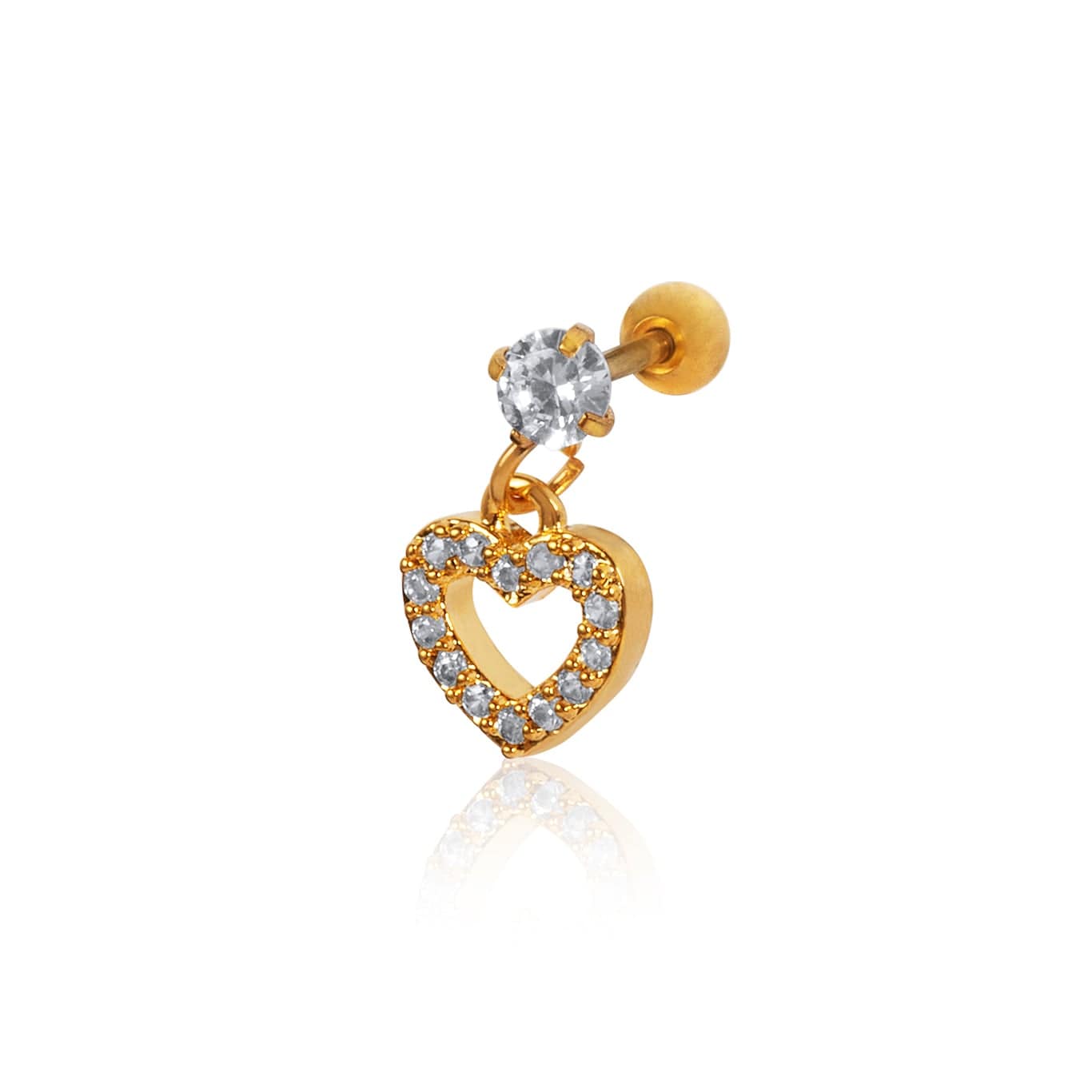 Twilight London Drop Earring Gold Halo Heart Drop Earring
