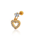 Twilight London Drop Earring Gold Halo Heart Drop Earring