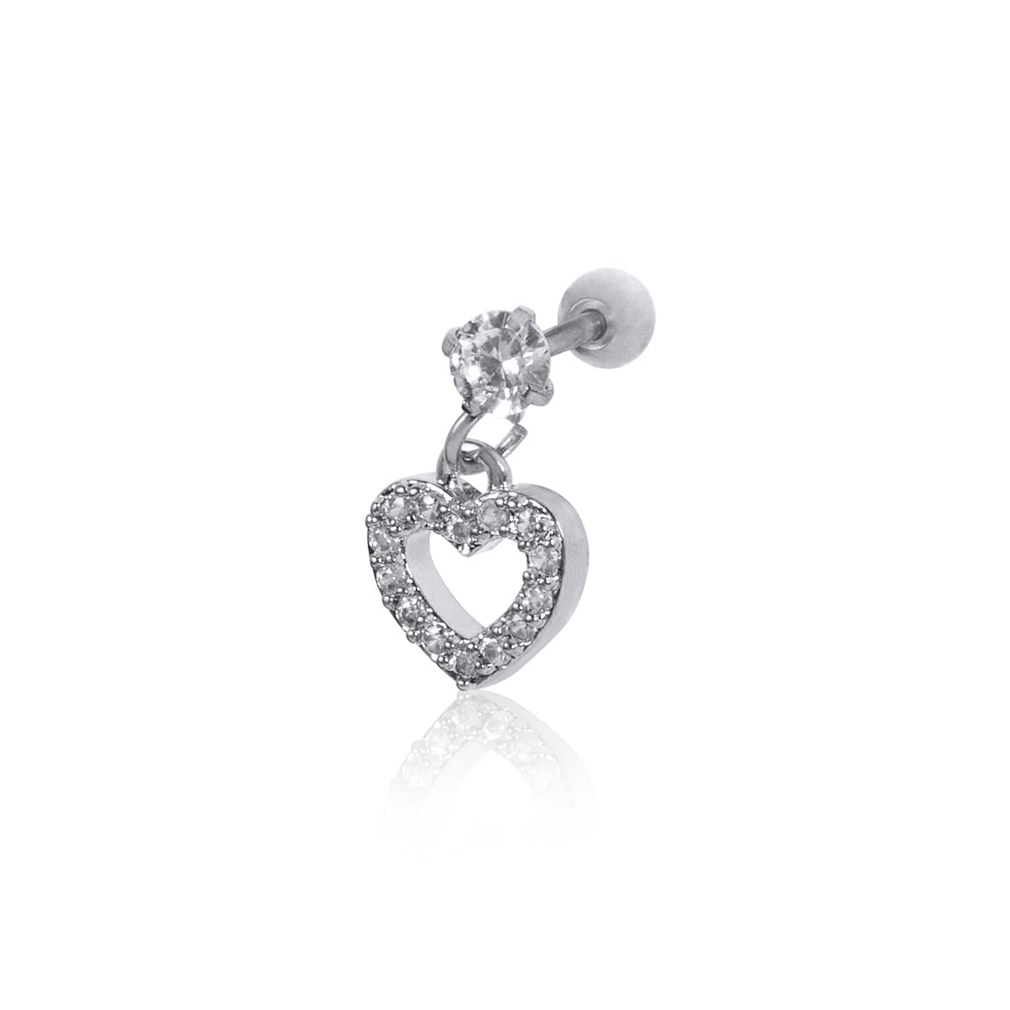Twilight London Drop Earring Silver Halo Heart Drop Earring