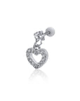 Twilight London Drop Earring Silver Halo Heart Drop Earring