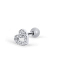 Twilight London Barbell Earring Silver Halo Heart Piercing