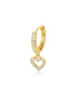 Twilight London Huggie Hoop Heart Huggie Hoop Earrings