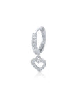 Twilight London Huggie Hoop Silver Heart Huggie Hoop Earrings