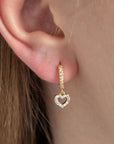 Twilight London Huggie Hoop Gold Heart Huggie Hoop Earrings