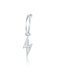 Twilight London Charm Hoop Silver Lightening Bolt Charm Hoop Earrings