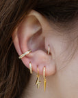 Twilight London Charm Hoop Lightening Bolt Charm Hoop Earrings
