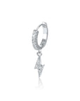 Twilight London Huggie Hoop Silver Lightening Bolt Hoop Earrings