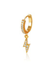 Twilight London Huggie Hoop Gold Lightening Bolt Hoop Earrings