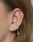 Twilight London Huggie Hoop Lightening Bolt Hoop Earrings